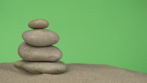 rotation of a pyramid made of white stones. isolated