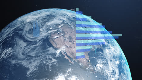 animación del procesamiento de datos en todo el mundo