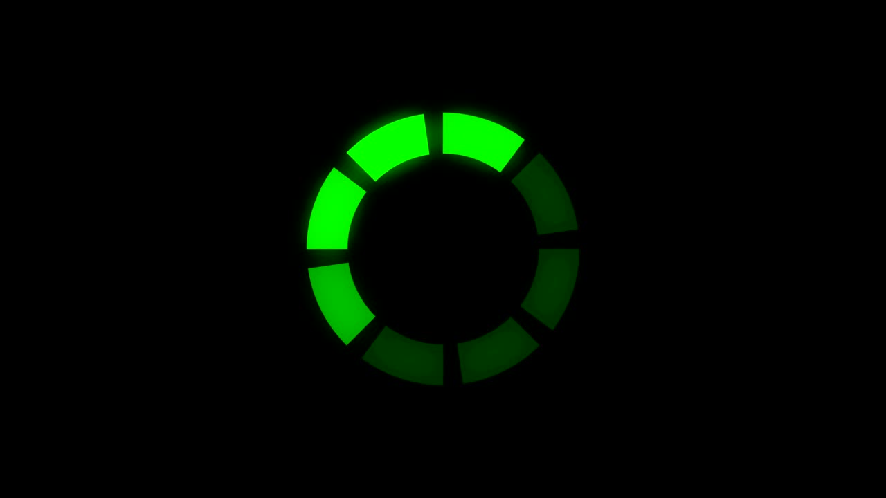 Loading circle icon animation isolated on black background