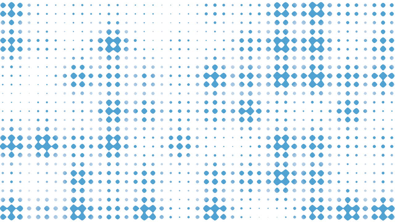 Symmetrical blue and white dot grid pattern