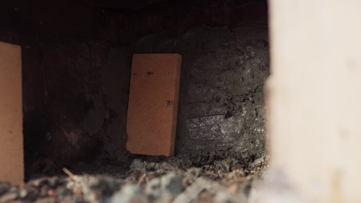 Man Putting Bricks And Cement On His DIY Hot Tub - Close Up