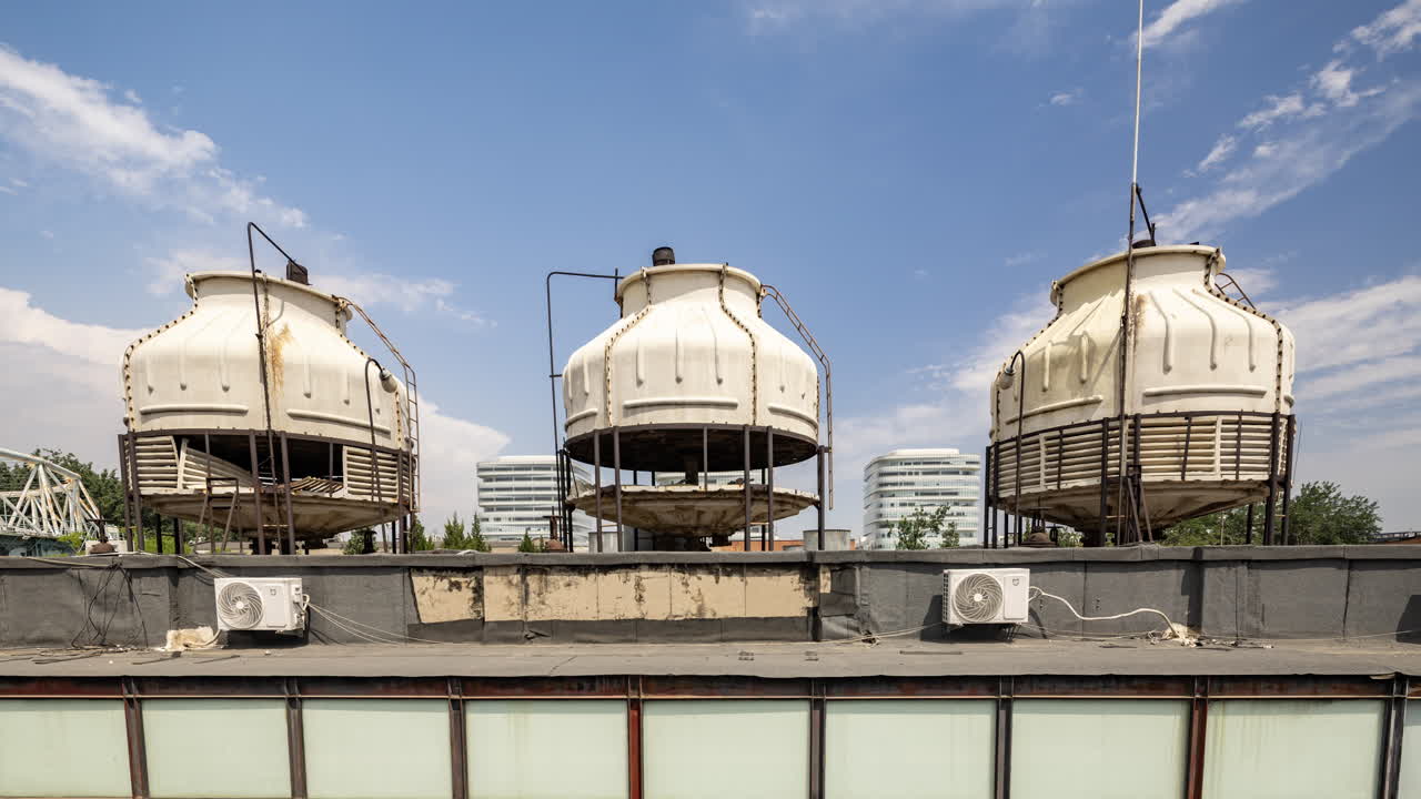 Timelapse of the Beijing city skyline from a high vantage point in vertical
