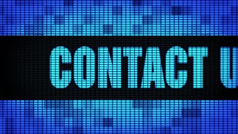 contact us message on a digital display