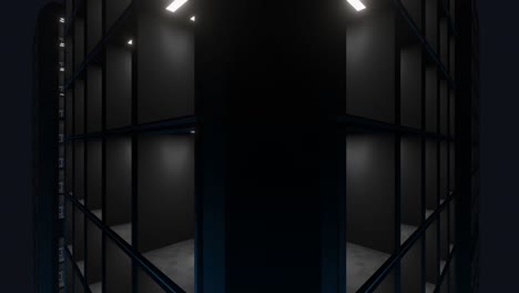 animation of lights flickering on servers in server room