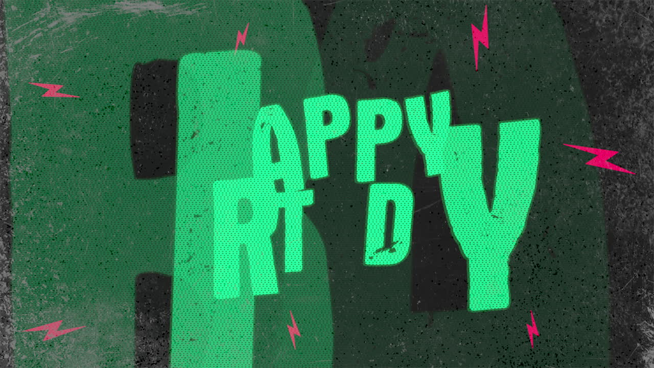 Inspiring birthday greetings celebrate with lightning bolt and green lettering!