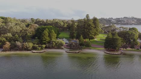 Point-Walter-Reserve-Und-Swan-River-Perth-Australien,-Luftaufnahme