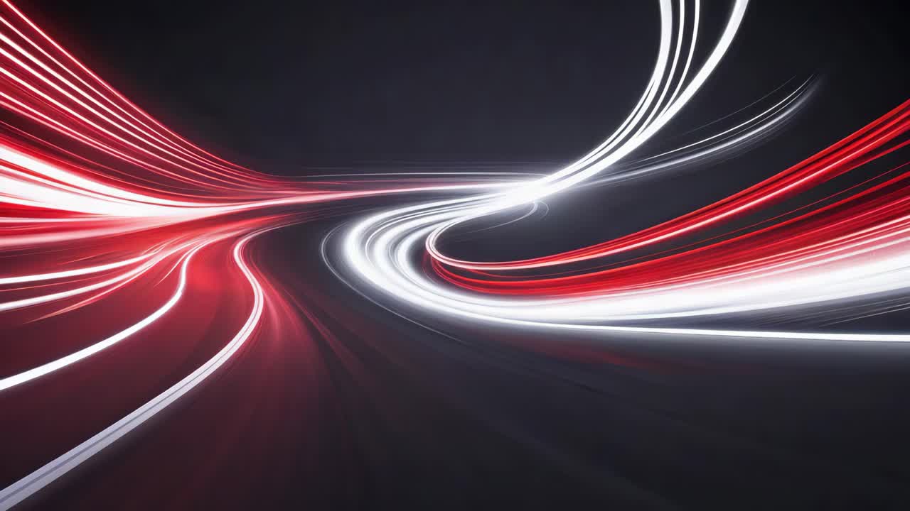 Abstract Light Trails on a Dark Road