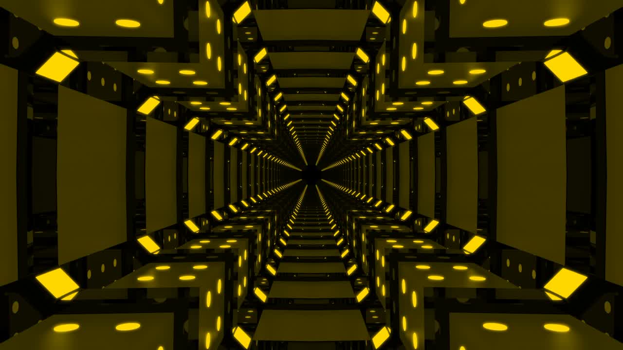 노란색 추상 루프 복도