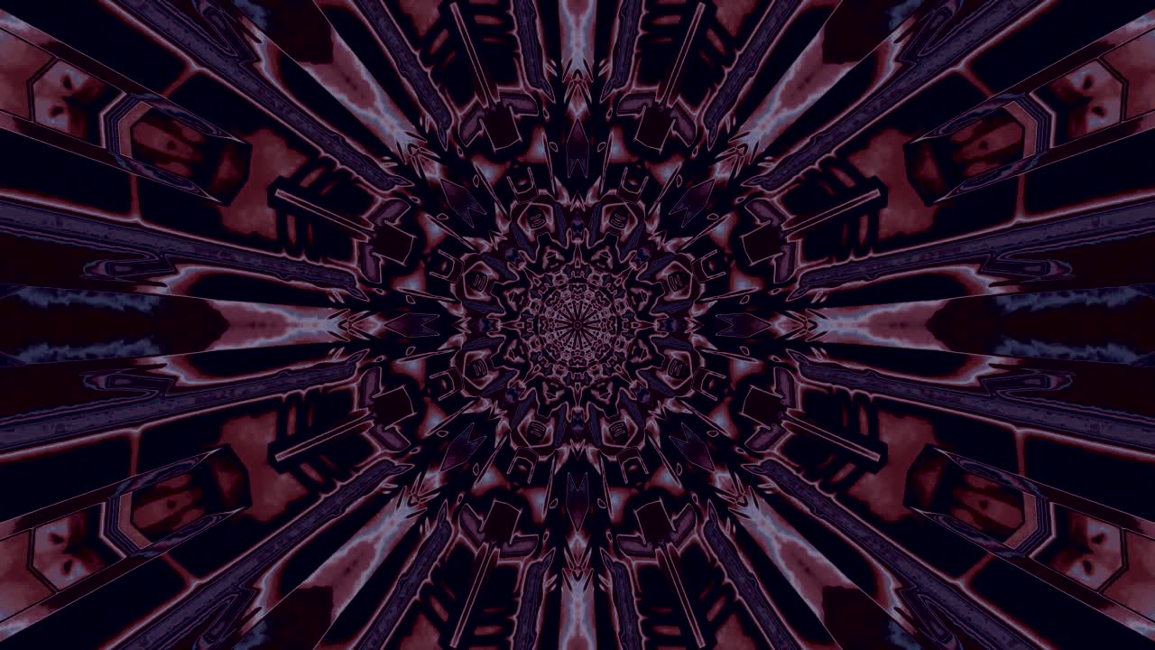 Experience a seamless loop of vibrant colors and patterns in a tunnel like design