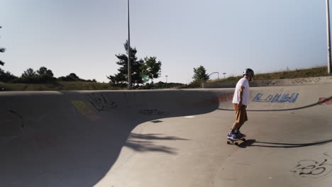 Exhilarating-Senior-Ride:-Elderly-Male-Conquering-a-Surf-Skate-in-Germany