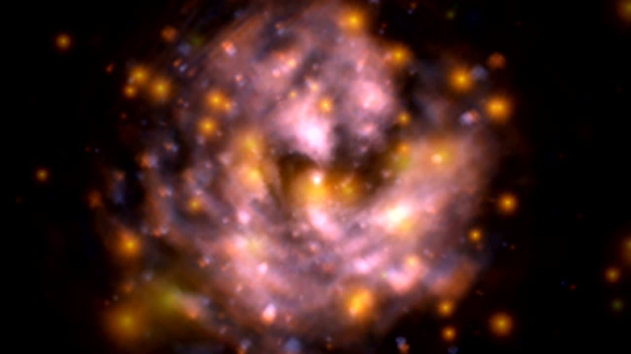 animación de partículas digitales de un agujero negro