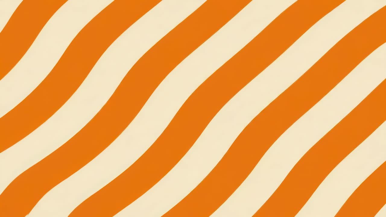 Top-down view of wavy orange and cream stripes, ideal for a retro video background