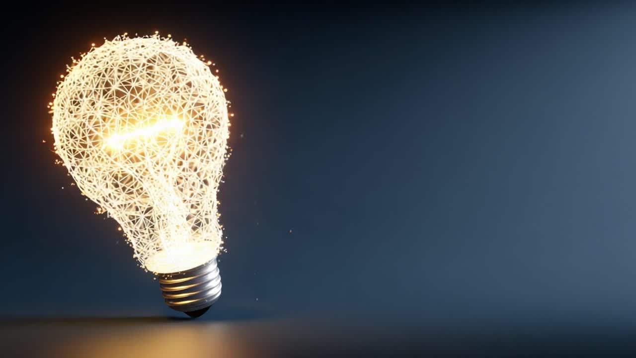 Illuminated Creativity: Sparkling Light Bulb Glowing with Energy and Innovation, Capturing the Essence of Ideas and Inspiration in a Beautiful Abstract Presentation