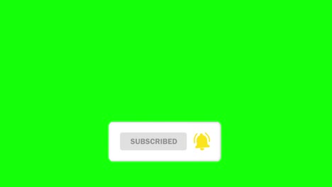 editorial footage: animation of a subscribe and notification button for youtube motion graphics. green screen