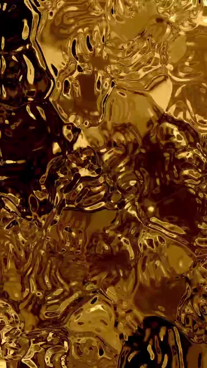 Vertical seamless loop of flowing molten gold surface, creating a luxurious and dynamic background for stories