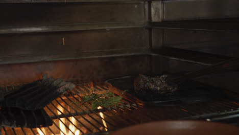 grilled meat with fire