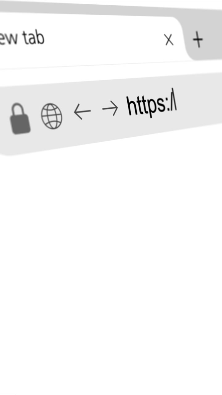 Browser window focuses secure https address lock copy space internet privacy domain security trusted