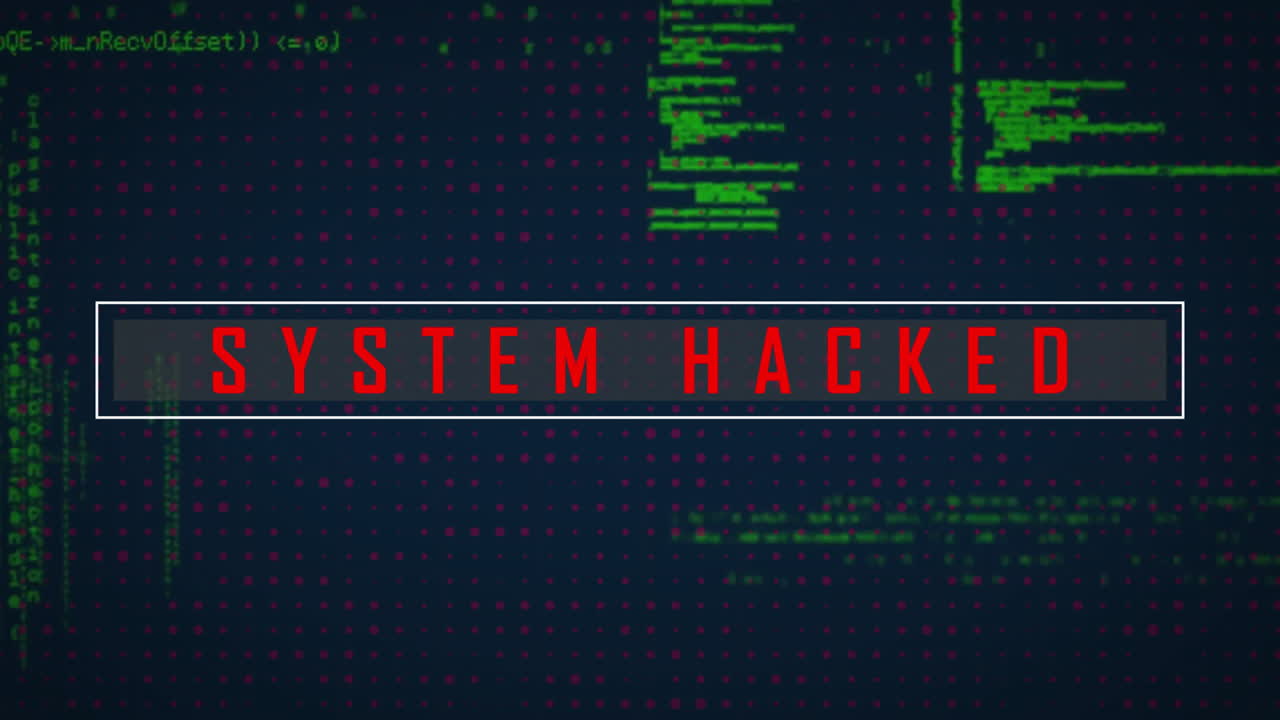 Animation of digital data processing over system hacked text