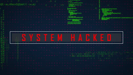 animation of digital data processing over system hacked text