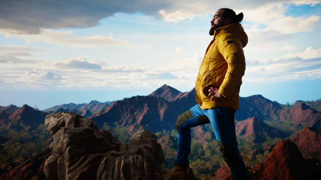 Young traveler enjoys the serenity of the high altitude wilderness