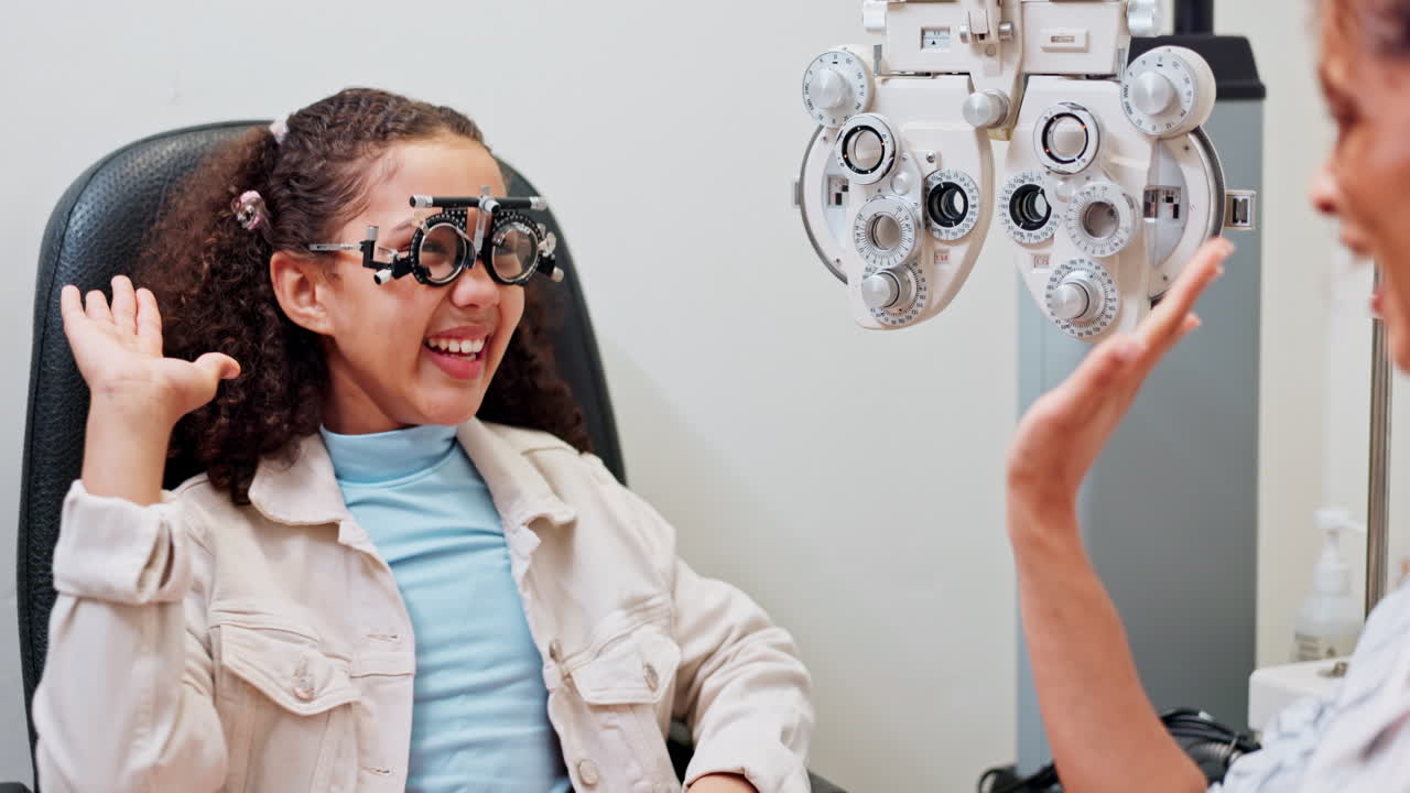 Child undergoing an eye exam