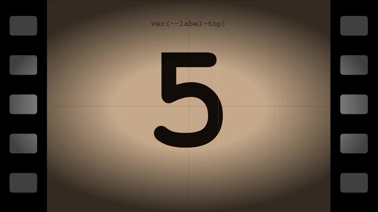 Vintage Film Countdown Leader with Numbers