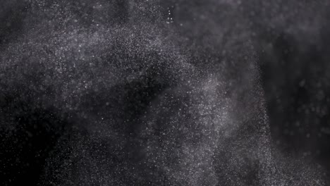 powder isolated on black background