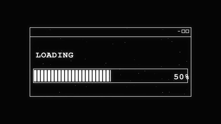 Digital indlæsningsfremdriftslinje med retro computergrænseflade