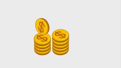 monedas apiladas dinero en dólares banco