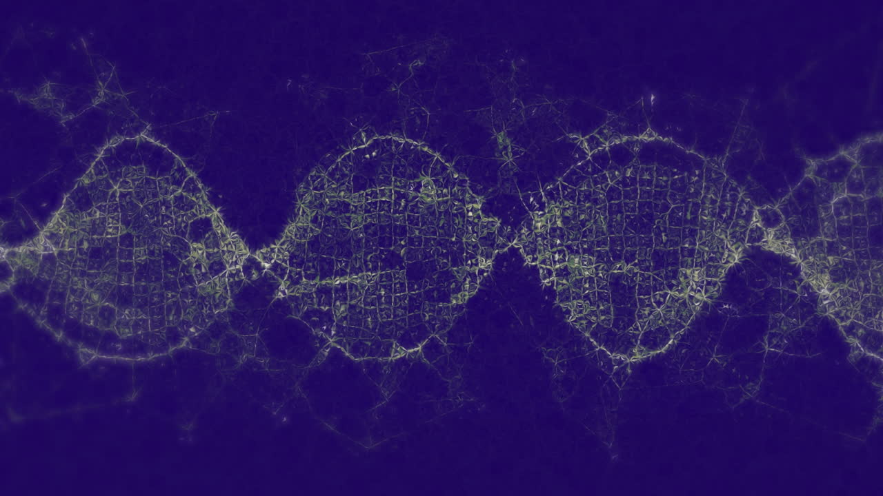 Animation of dna strand over blue background