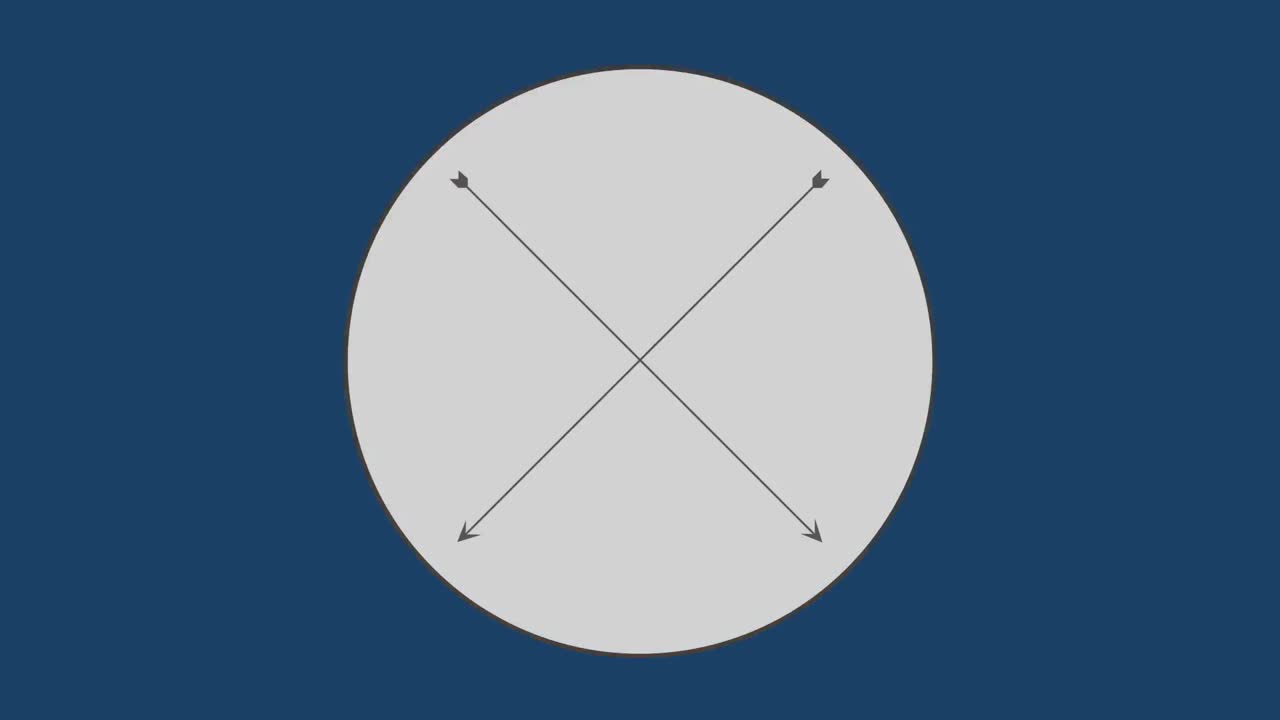원 안의 십자 화살표