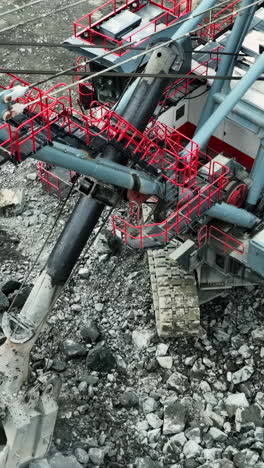 massive mining excavator in an open pit quarry