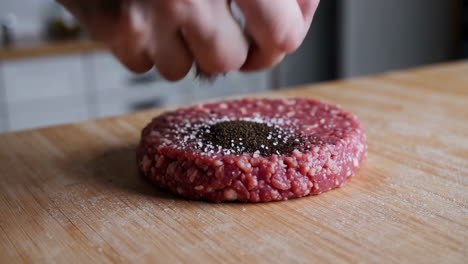 preparing a homemade hamburger