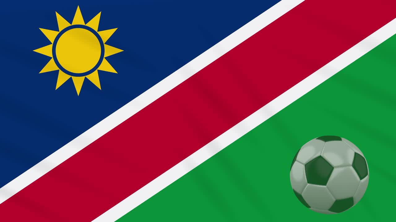 나미비아 발이 흔들리고 축구공이 회전하고, 루프