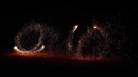 dazzling fire performance at krabi's ao nang beach