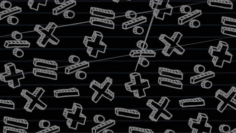 Mathematical symbols against black background