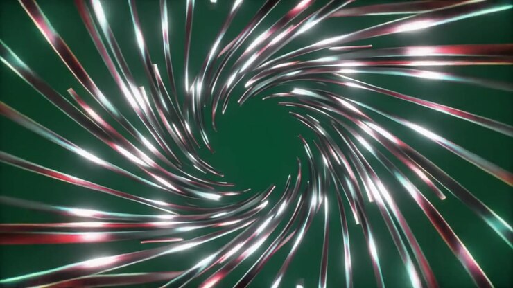 Abstract Motion Background with Rotating Glowing Light Streaks