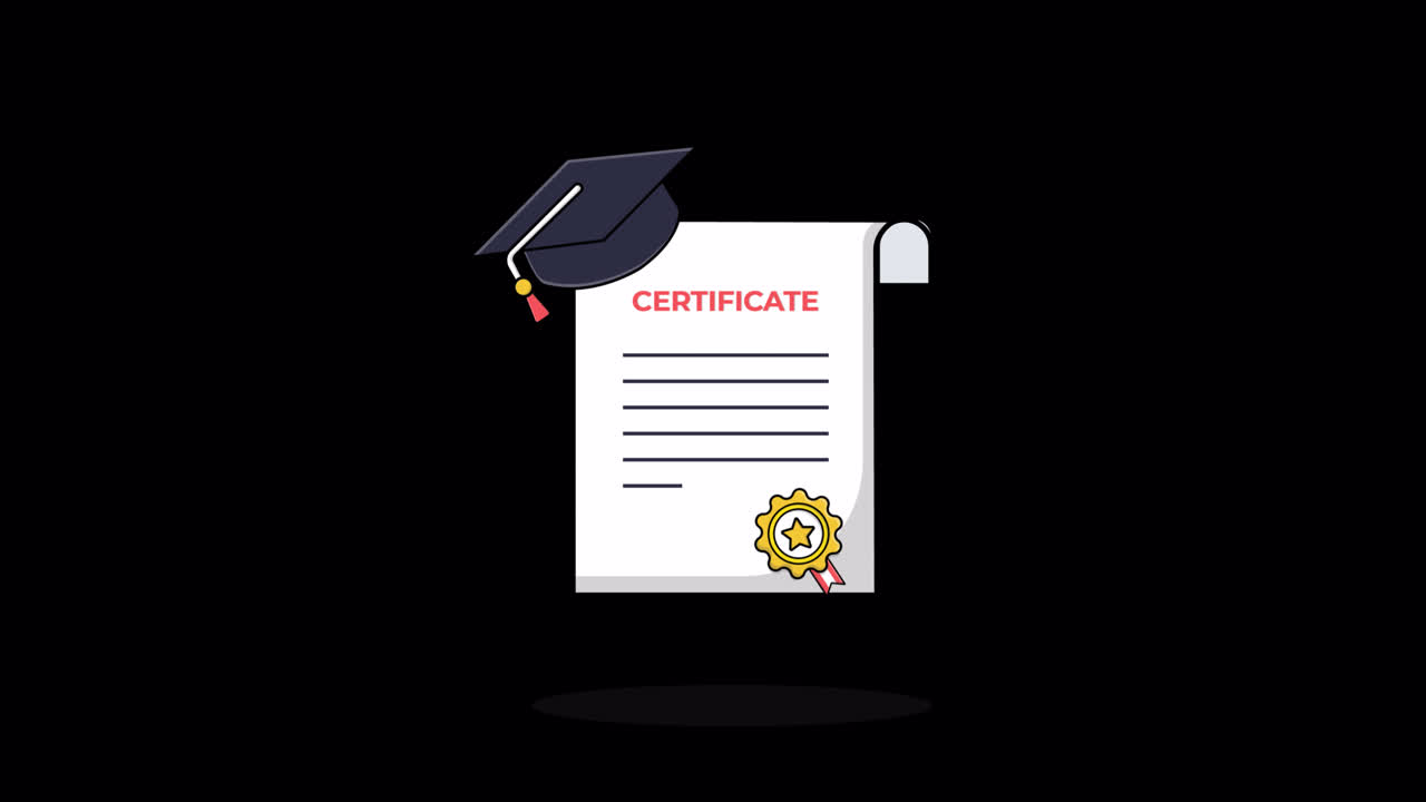 Animated Graduation Certificate with Award Ribbon