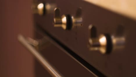 close-up of a modern oven control panel