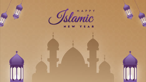 motion graphic of gradient islamic new year instagram posts