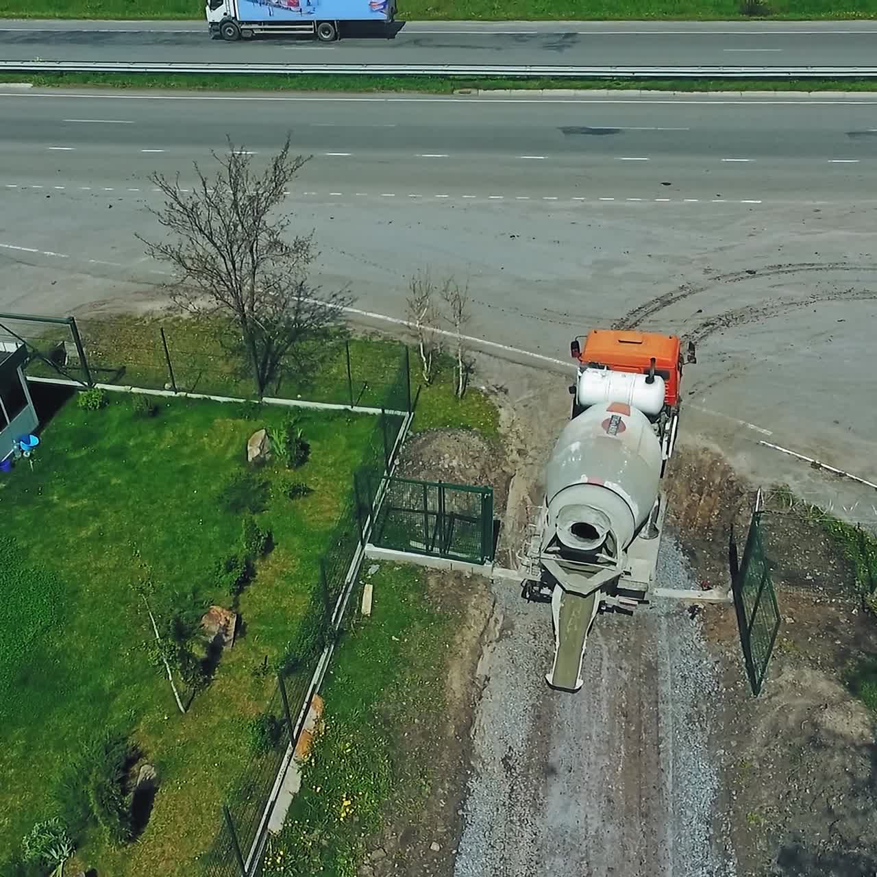 Machine working on construction site