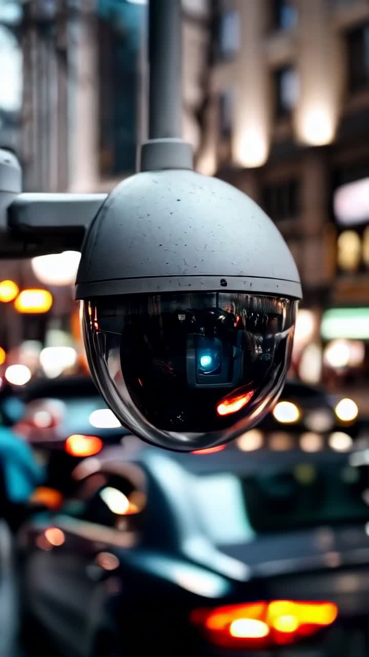 Surveillance and CCTV security camera in the street.