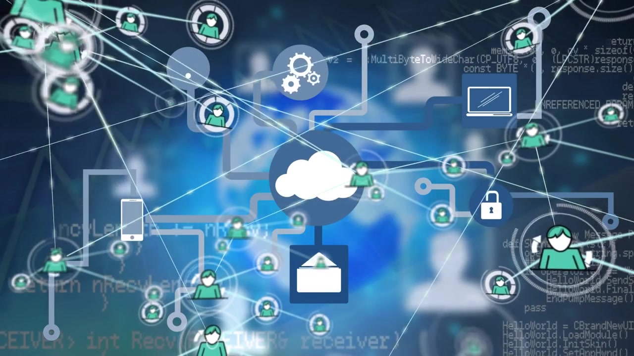 Animation of network of connections over data processing