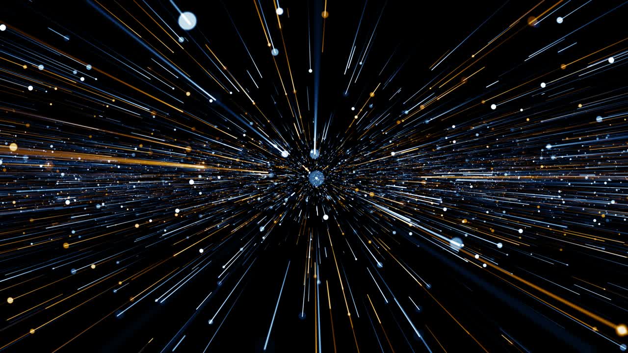 partículas azul naranja evento juego tráiler títulos escenario de concierto cinematográfico bucle de fondo