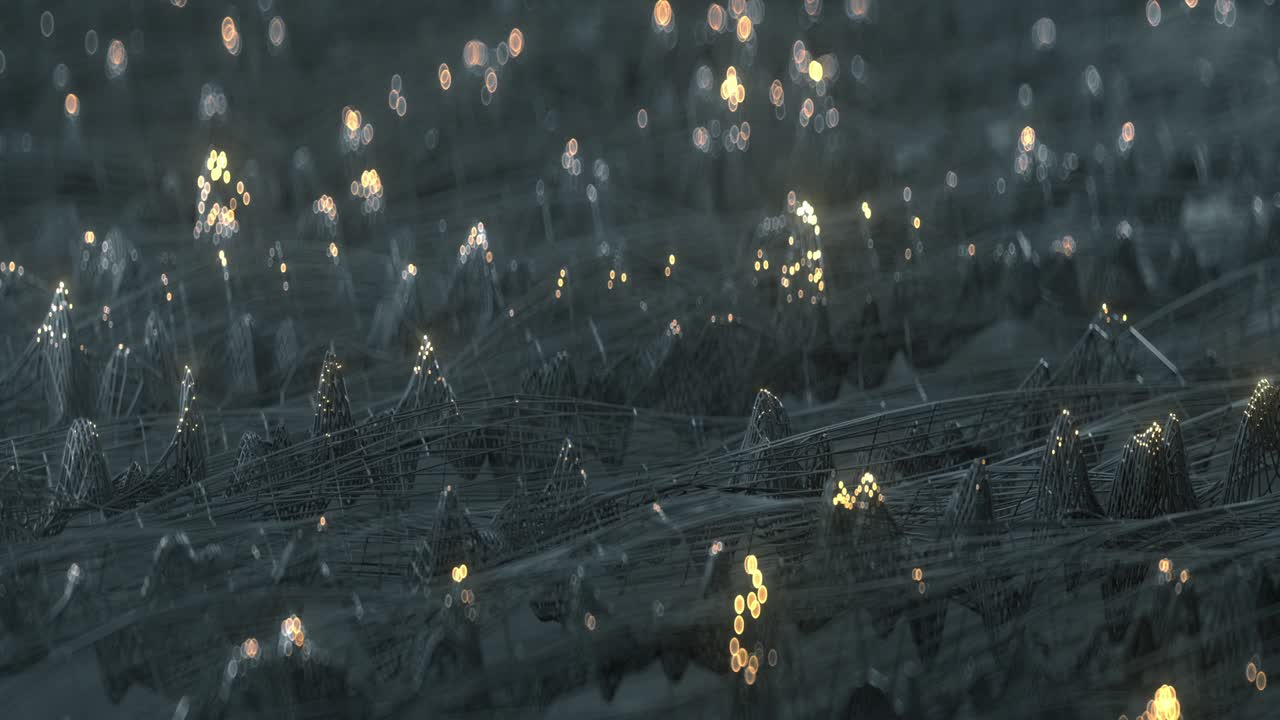 네트워크 연결의 와이어 프레임 (seamless loop) 3d 렌더링 애니메이션