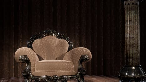 luxurious theater curtain stage with chair