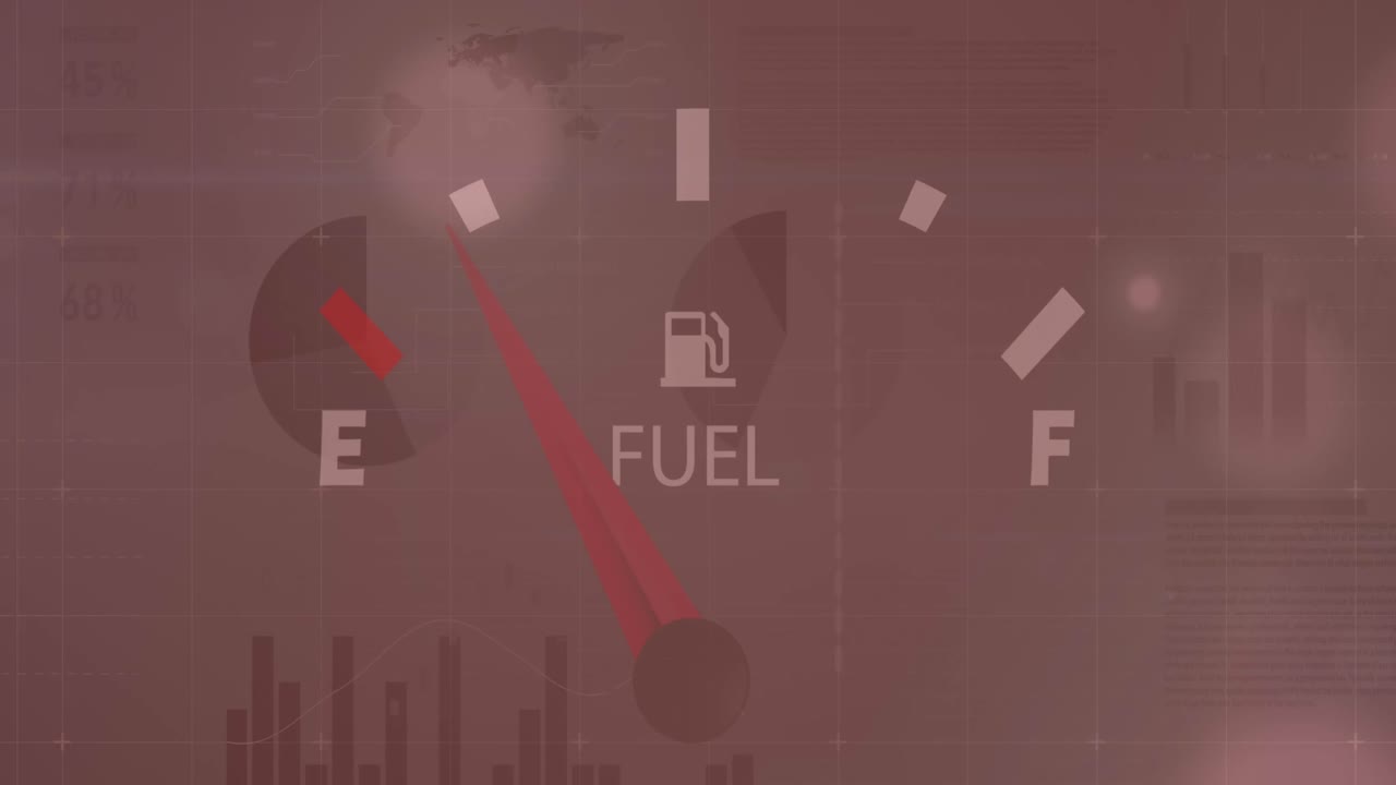 연료 게이지 데이터 처리 및 통계의 애니메이션