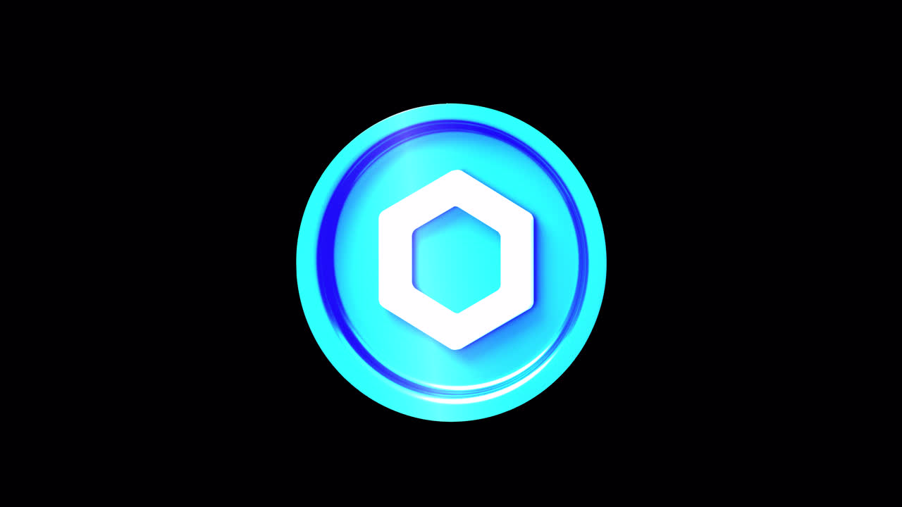 Glowing Blue Hexagon Icon on Black Background