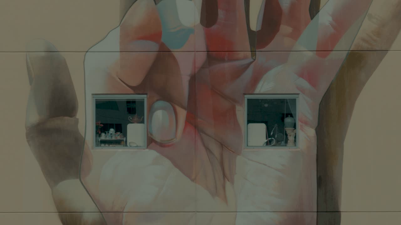 dos ventanas y un mural