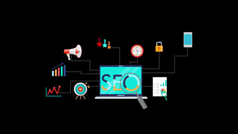 SEO,-Optimización-De-Motores-De-Búsqueda,-Concepto-De-Ranking-SEO-De-Impulso-De-Sitios-Web,-Resultados-De-Búsqueda,-Marketing-Digital,-Análisis-De-Tráfico-Web-Con-Canal-Alfa.